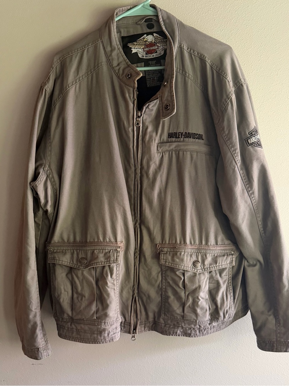 Grey Harley Davidson Jacket Mens XL Embroidered‎